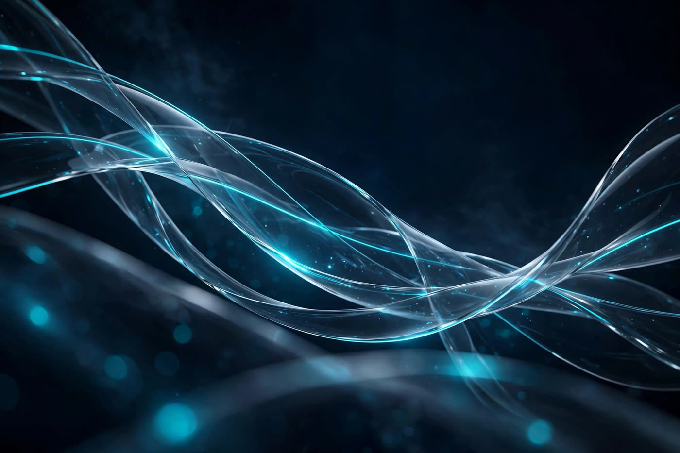 Arte abstrata em azul profundo e ciano